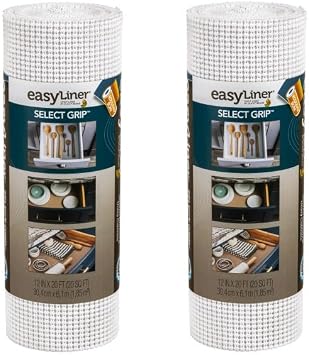 Duck 1344559 Select Grip Easy Non-Adhesive Shelf Liner 12-Inch x 20-Foot, White, 2 Rolls