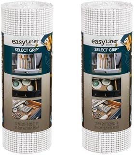 Duck 1344559 Select Grip Easy Non-Adhesive Shelf Liner 12-Inch x 20-Foot, White, 2 Rolls