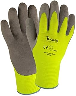 Tucker Safety Y9239TXL Products Tucker Hi-Vis Cut Resistant Freezer Glove, Synthetic Knit Shell, Sandy Latex Palm, Brushed Fleece Liner, XL, Green/Gray (Pack of 12)