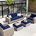 hyha Waterproof Couch Cushion Covers, Stretch Sofa Couch Seat Slipcover for Dog Washable, Non-Slip Waterproof Outdoor Cushion Covers for Patio Furniture Replacement (1 Piece for Small, Navy)