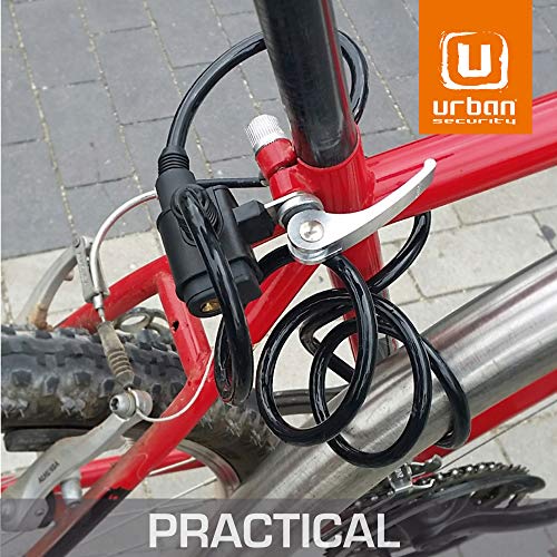 Urban 450/P Bicycle Lock Cable Lock For Bike Bike Lock With Key 8X1500 Mm Urban Black, Universal #TOP1