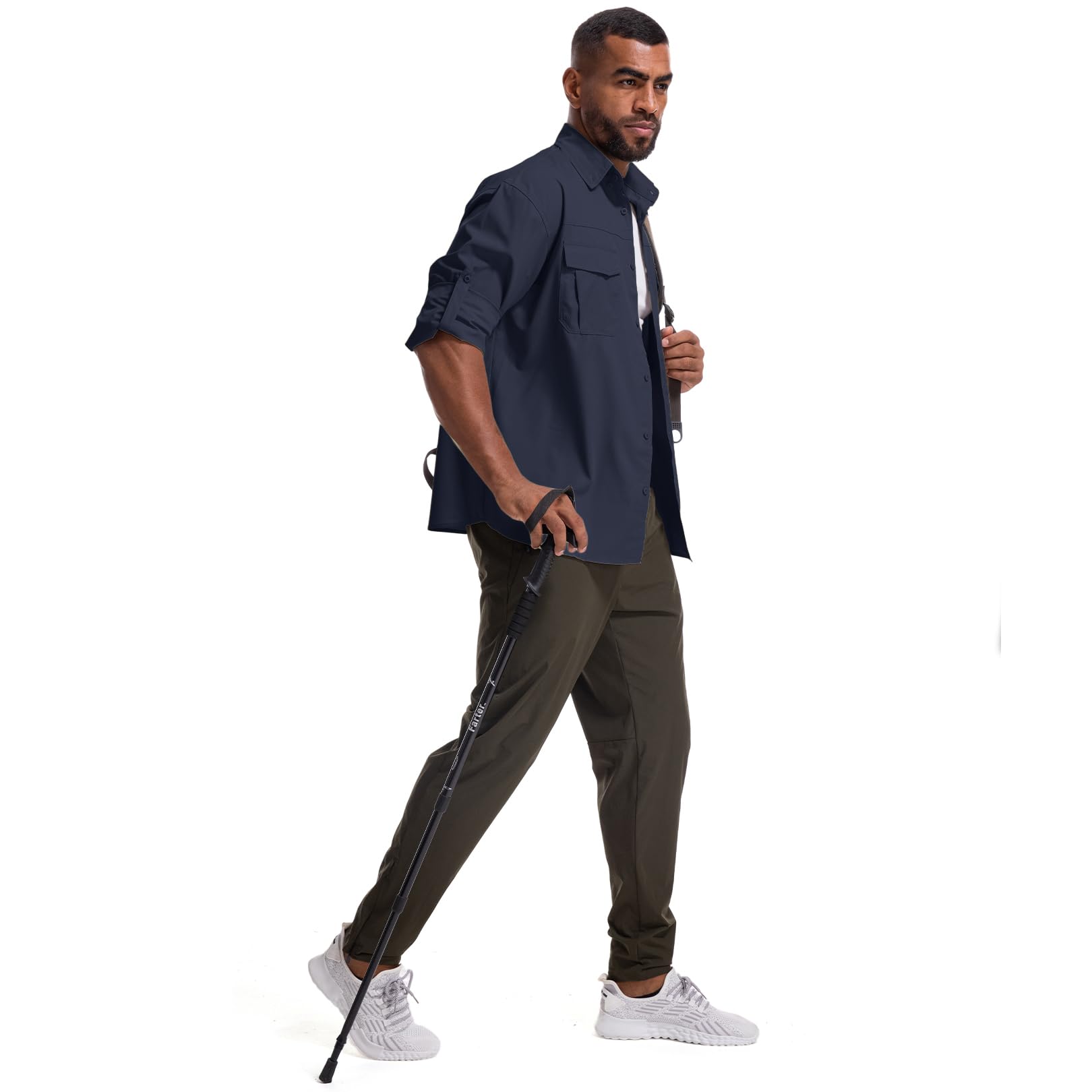 Camisas de safari para hombre, protección solar UV UPF 50+, manga larga, para exteriores, secado rápido, pesca, senderismo, jardinería