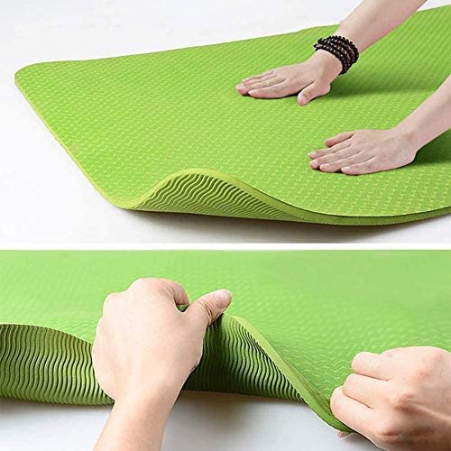 Trainingsmatte, Pilates, Yoga-Matten, extra dick, 8 mm, mit Tragegurt und Tasche, Sit-Ups, Dehnen, Liegestütze, Heim-Fitnessstudio für Männer und Frauen, rutschfeste Fitness-Trainings-Workou