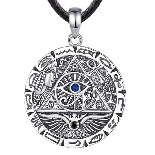 Collier pyramide d'Egypte argent 925 contre le mauvais oeil