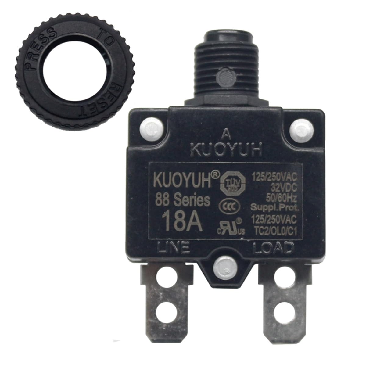 KUOYUH Circuit Breaker 88 Series 125/250VAC 50/60Hz (1pc) (18A)