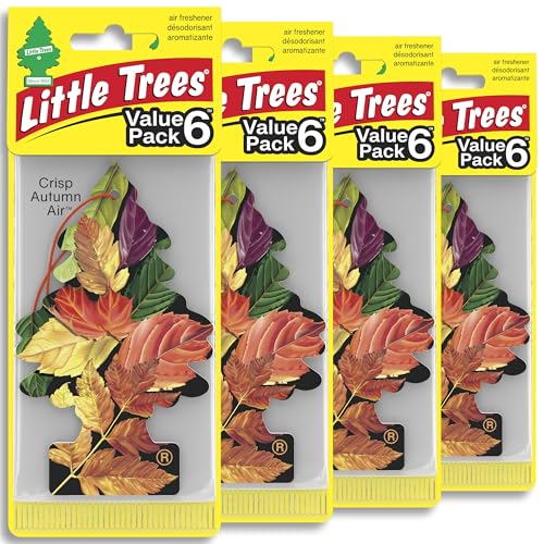 Image of LITTLE TREES Car Air Freshener | Hanging Tree Provides Long Lasting Scent for Auto and Home | Crisp Autumn Air, 24 Air Fresheners