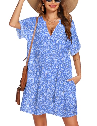 AI'MAGE Women's Swimsuit Coverups Bikini Beach Swimwear Cover Up A-line Bathing Suit Cover Up Dress with Pockets