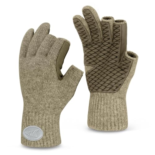 KastKing Bully Wooly 3-Cut Fingerless Fishing Gloves
