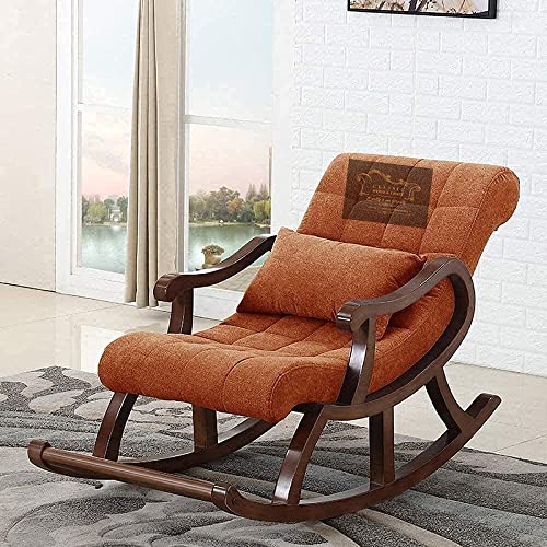Image of CLASSIC WOOD & CRAFT Wooden Rocking Chair with Sheesham Wood, Rolling and Easy Seating (Model-BR-15)