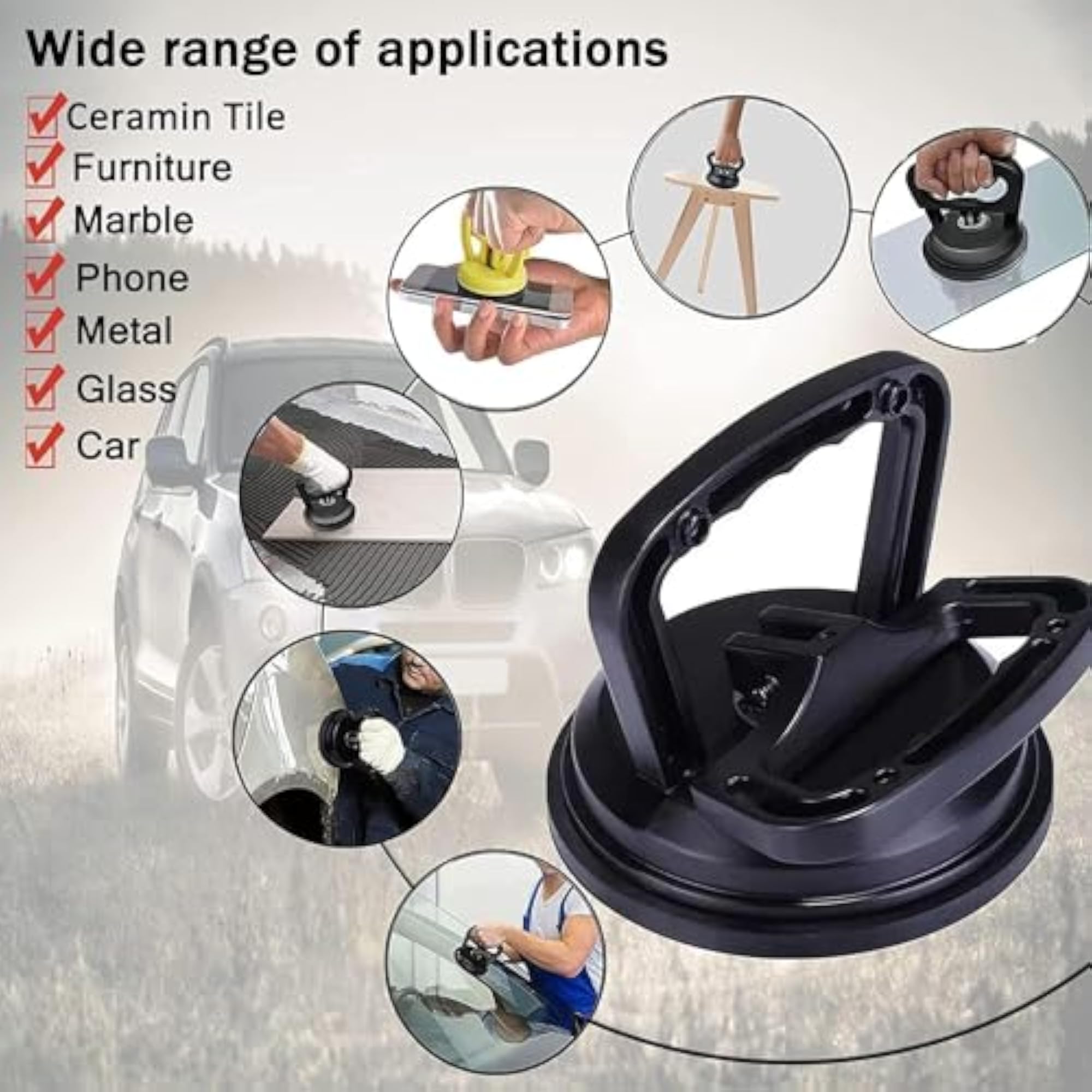 Suction Cup Lifter for Heavy Objects