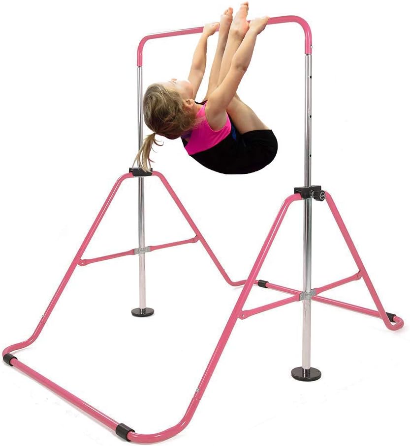 Saio Kids Gymnastic Training Bars Home Gym Practice Foldable Horizontal Climbing Tower Expandable Child Monkey Toy Junior Kip Balance Gymnasts