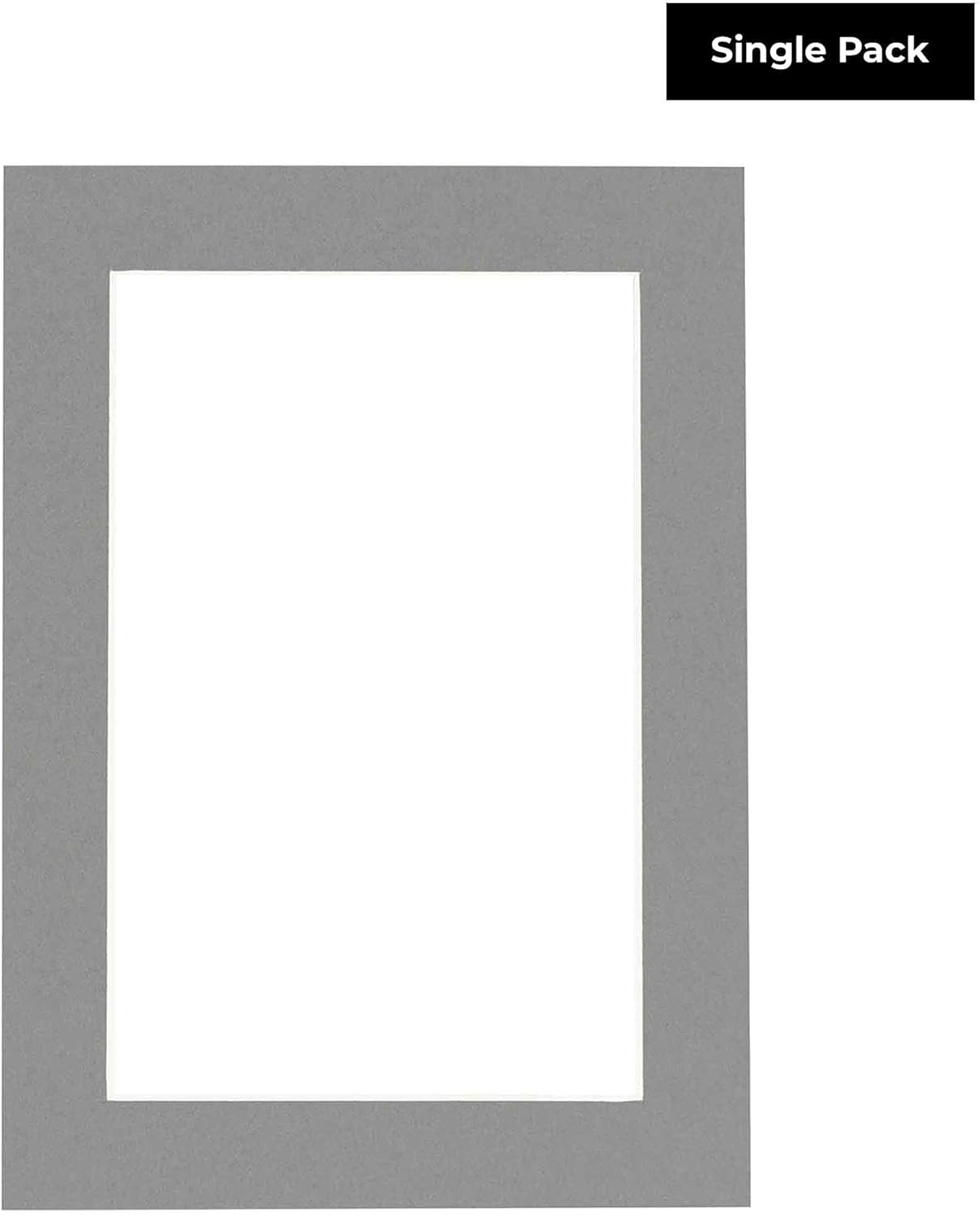Poster Palooza 16x20 Mat for 8x10 Photo - Precut Mid Grey Picture Matboard for Frames Measuring 16 x 20 Inches - Bevel Cut Matte to Display Art Measuring 8 x 10 Inches - Acid Free ONE MAT