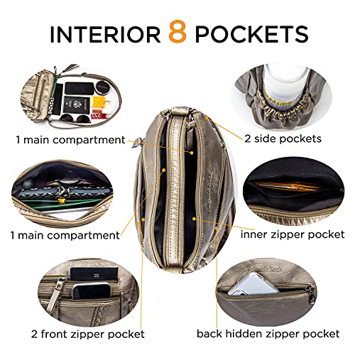 VOLGANIK ROCK Crossbody Bag for Women with Tassel Ladies Soft PU leather Purses and Handbag Pocketbooks