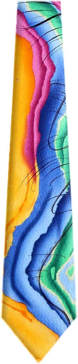 JG-6709 - Jerry Garcia Mens Fashion Designer Brand Necktie Ties, Orange Blue Green Pink, One Size