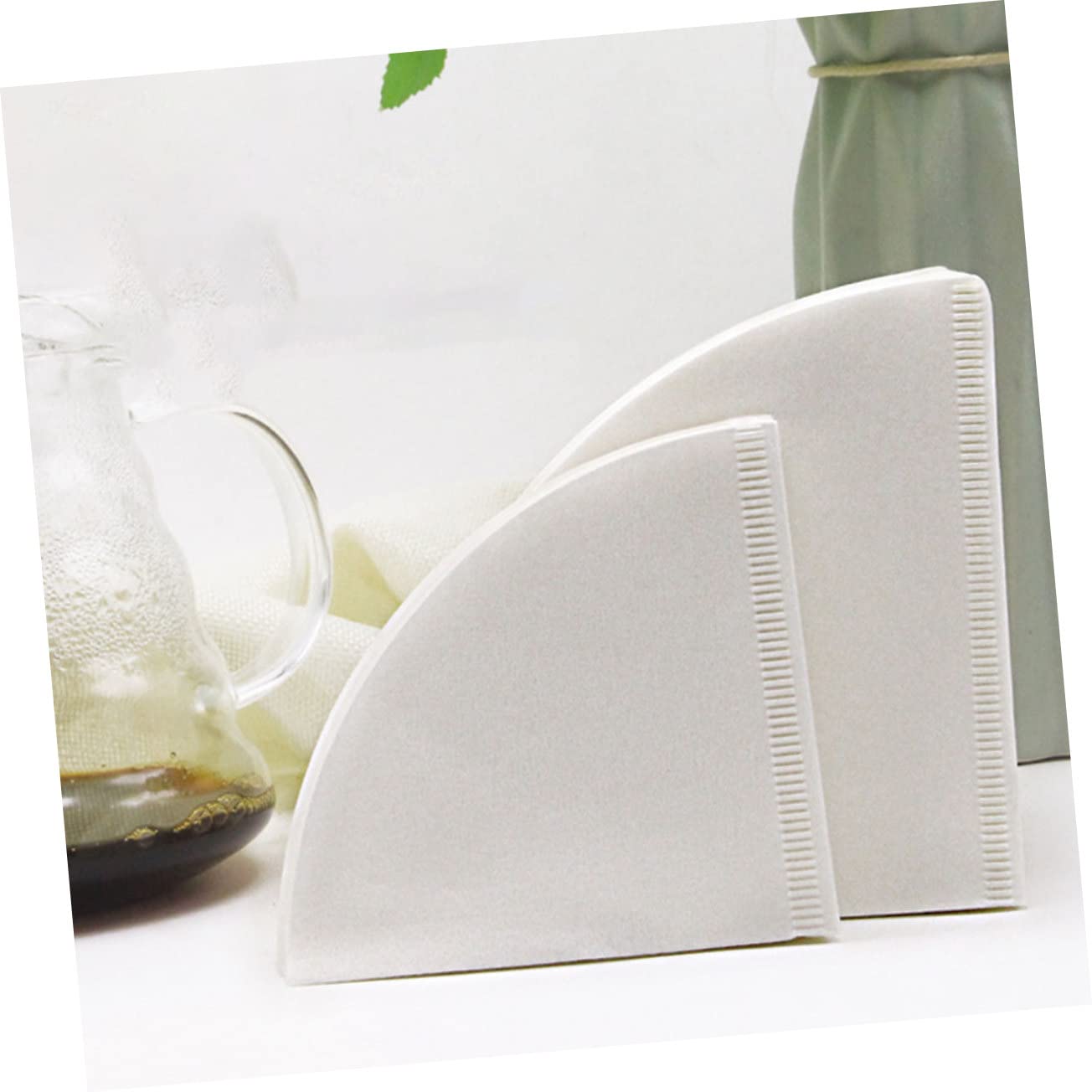 Happyyami 50Pcs Qualitative Filter Paper for Medium Flow Rate Coffee Brewing White Drip Filters for and Coffee Machines for DIY Coffee Lovers