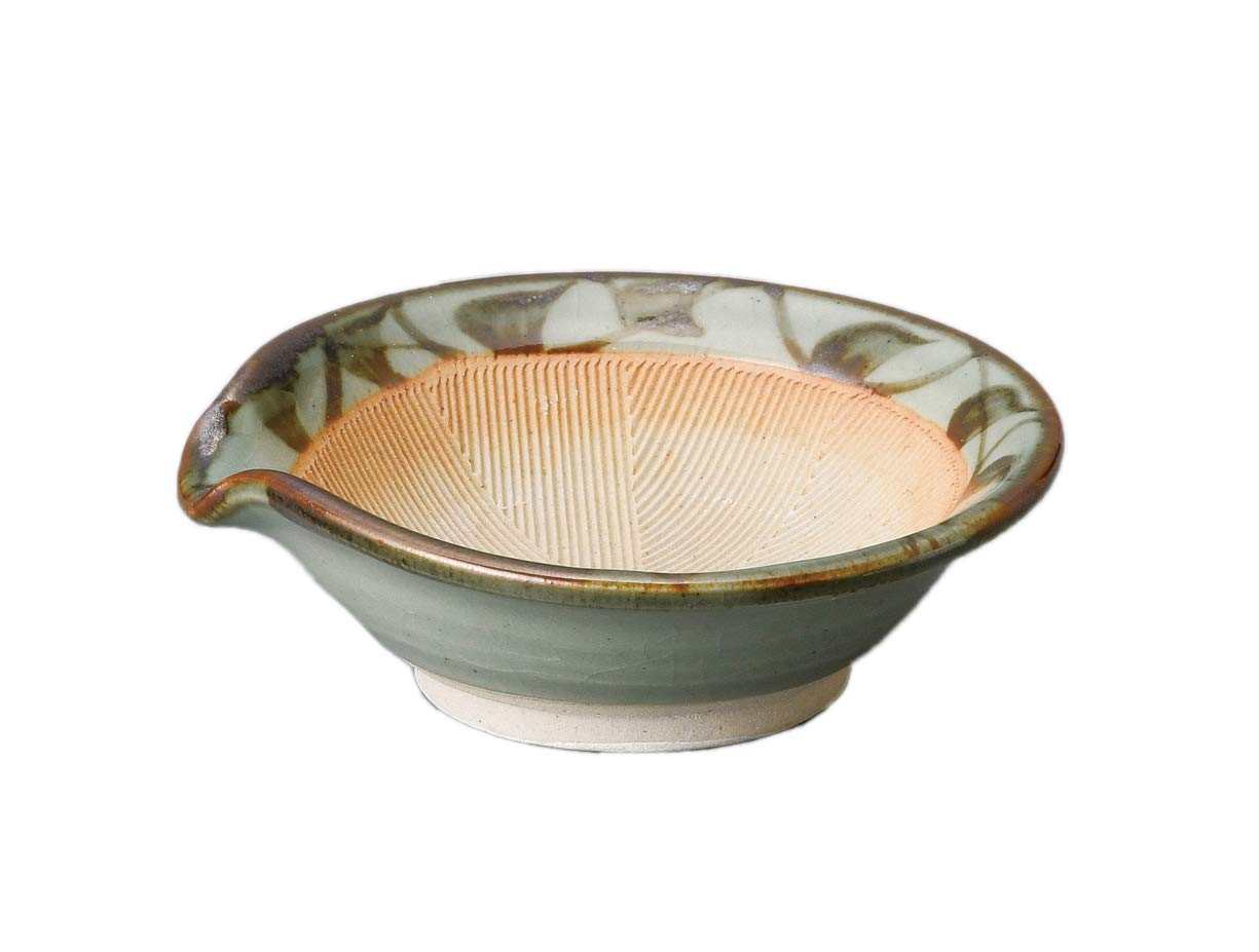 Mino Ware 9935314 Mortar, Commercial Use, Made in Japan, 4.2 x 4.1 x 1.3 inches (10.8 x 10.4 x 3.3 cm), Penetrating Arabesque Flower Shape, 3.2 Mortar