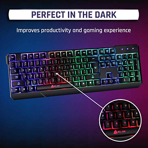 Klim Chroma Gaming Keyboard Wired Usb + 2 Ms Response Time + Backlit Keyboard For Pc & Mac (Renewed) #TOP3