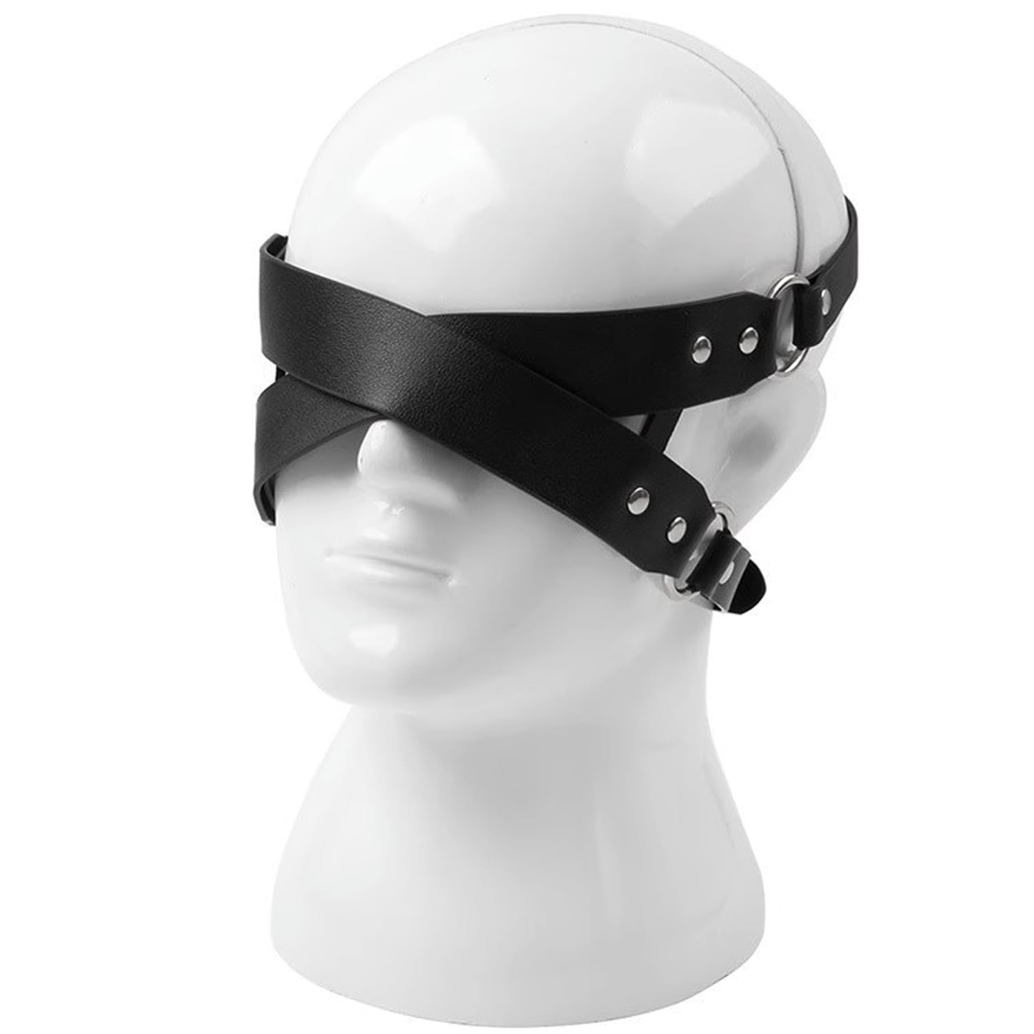 Maschera erotica in pelle nero argento Taglia unica per adulti giochi di ruolo
