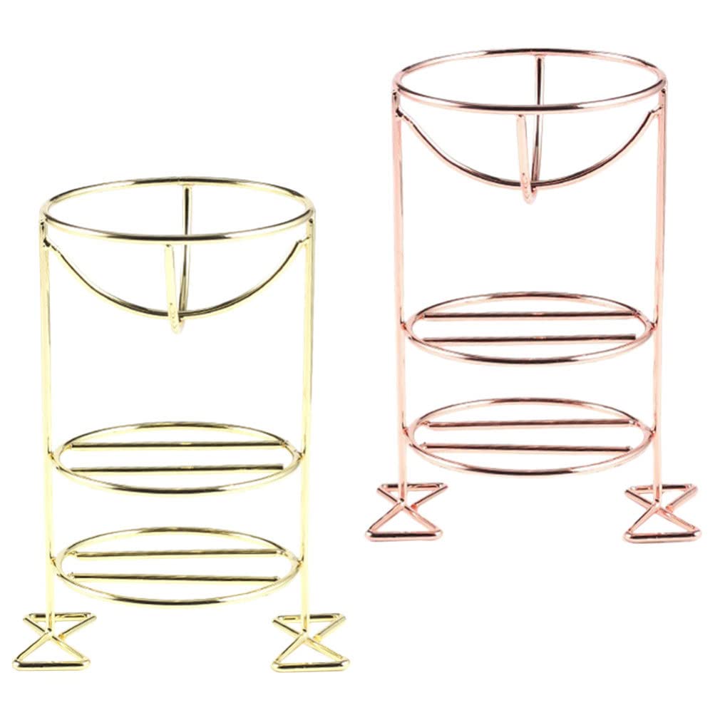 minkissy 2pcs Beauty Sponge Holder Make up Puff Sponge Stand 3 Layer Beauty Egg Storage Rack Metal Foundation Holder Sponge Drying Stand for Women Girls