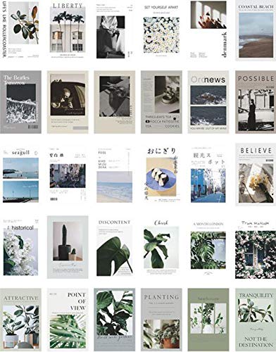 Juego de 30 tarjetas postales de estilo moderno con diseño de paisaje literario, tarjetas de felicitación de bendición, tarjeta postal, en caja (luz de luna)