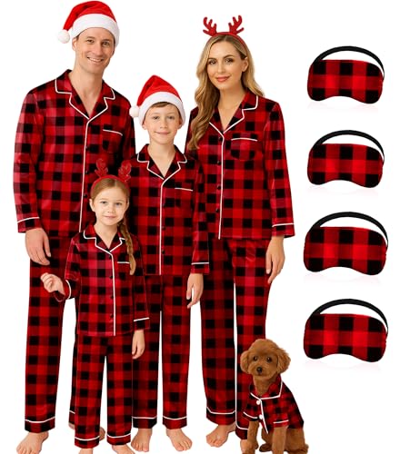 Pijama Navideño para Familia con Perro Manga Larga