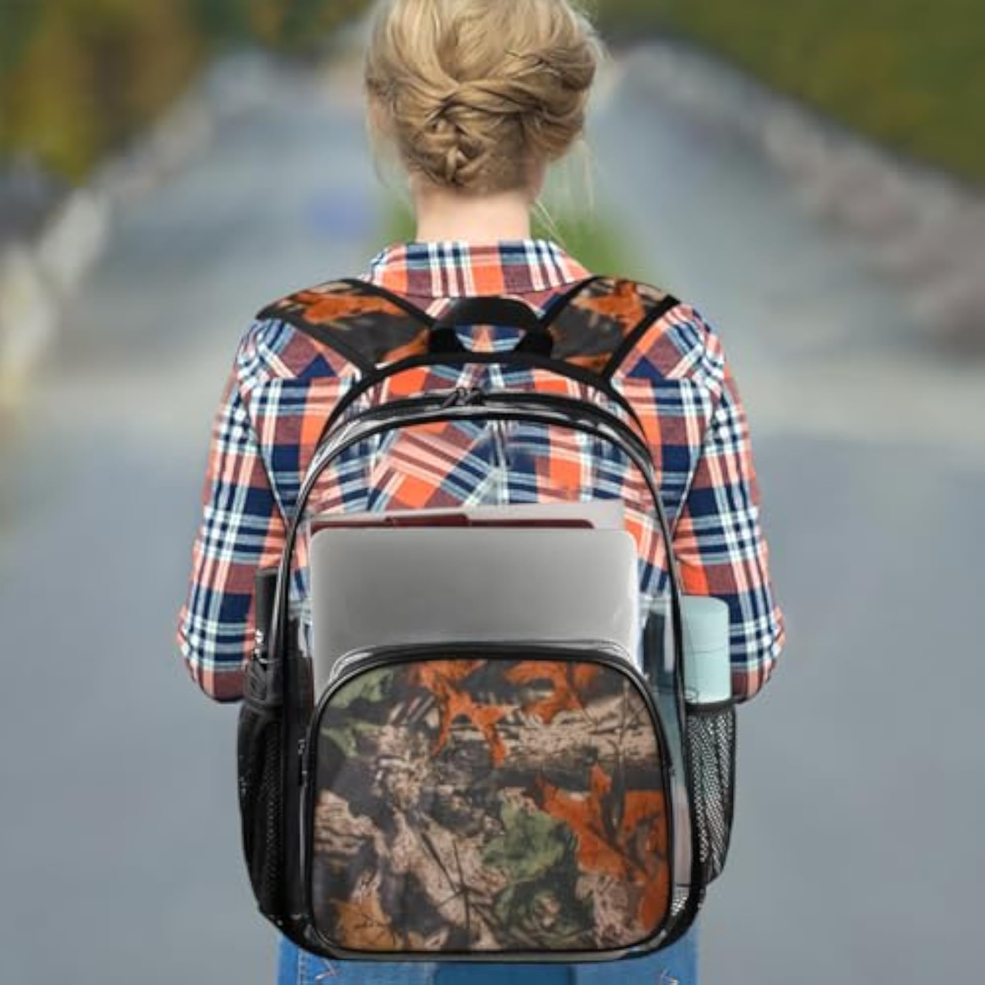 Forest Tree Camo Heavy Duty Transparent Backpack