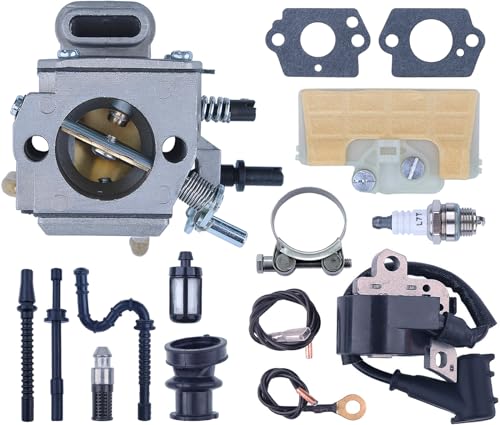 Kit de carburador para motosierra STIHL 029 039 MS290 MS390 MS310, ADEFOL Carburador + Bobina de encendido + Filtro de aire + Bujía + Filtro de combustible + Junta