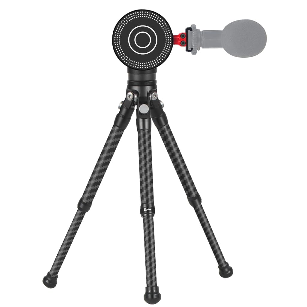 BGNing Magnetic Tripod Mount with Tripod 360° Rotating Ball Head Carbon Fibre Tripod Compatible with Magsafe Charging Phone Holder Suction Cup (Magnet Type B)