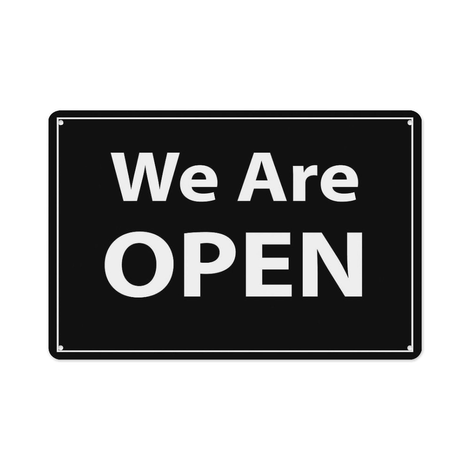Peiyeety A08 We Are Open Sign Aluminum Tin Warning Signs For Home Outdoor Garden 12X16 Inches