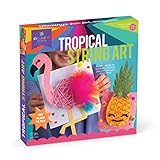 Craft-tastic - String Art Craft Kit - Makes 2 String Art Canvases - Tropical Edition with Flamingo & Pineapple Patterns