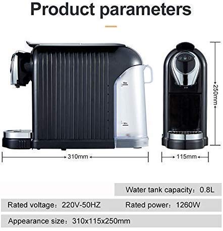 Cafetera automática de cápsulas 0.8 L con voltaje 110V miniatura 6