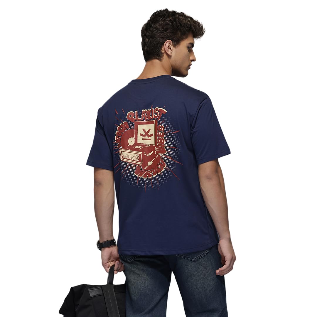wrogn Men's 220 GSM Pure Cotton T-Shirt | Back Graphic Print | Oversized Fit-picture-36
