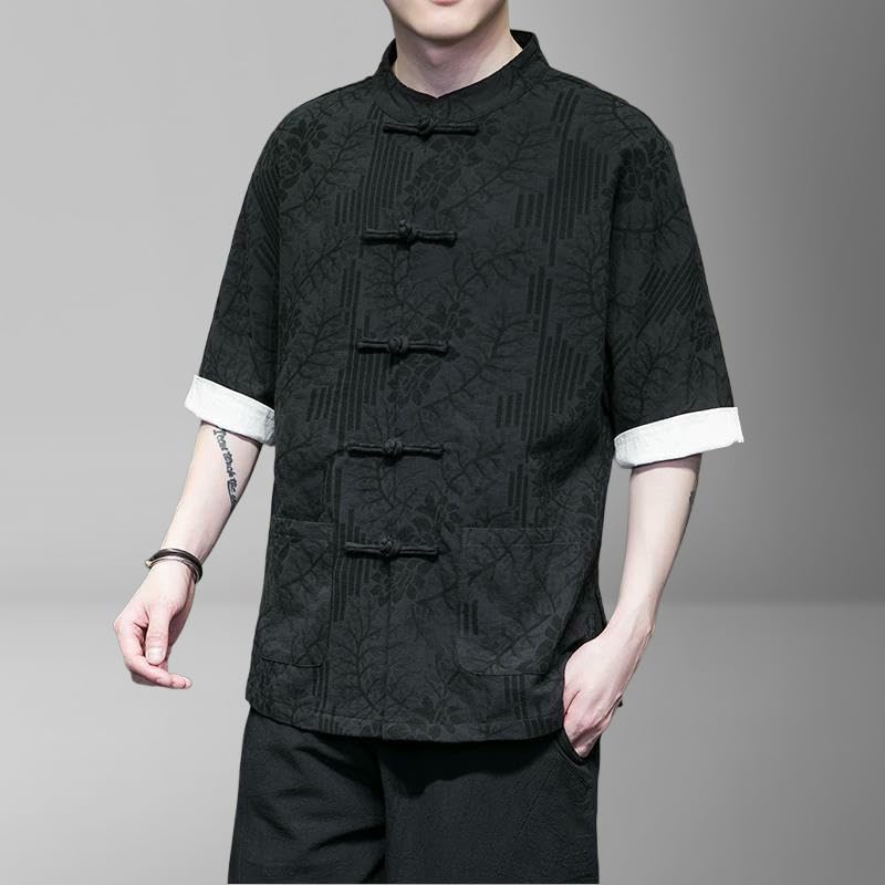 Chemise d'été pour vos soirées style chinois rétro et coupe Tang - 2