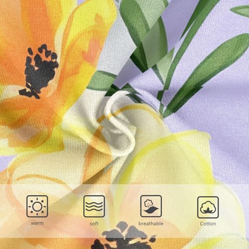 Yellow Orange Floral Purple Panties Little Girl Girls Underwear Toddlers Cotton Funny Kids Briefs Undies 2t3