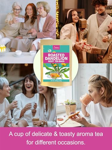 Image of TeeLux Roasted Dandelion Root Tea Bags, Premium Natural Dandelion Root Herbal Tea, Caffeine Free, 100 Tea Bags