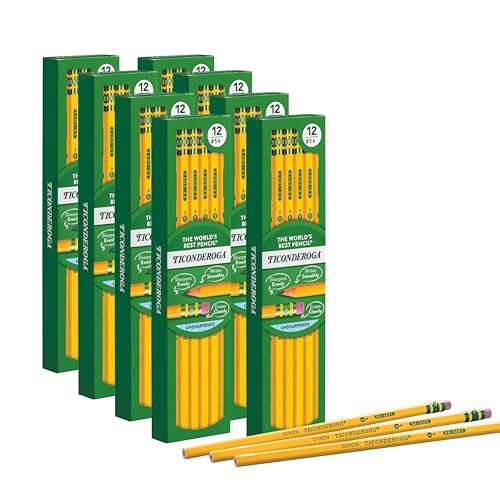 Image of Ticonderoga Wood-Cased Pencils, Unsharpened, #2 HB Soft, Yellow, 96 Count