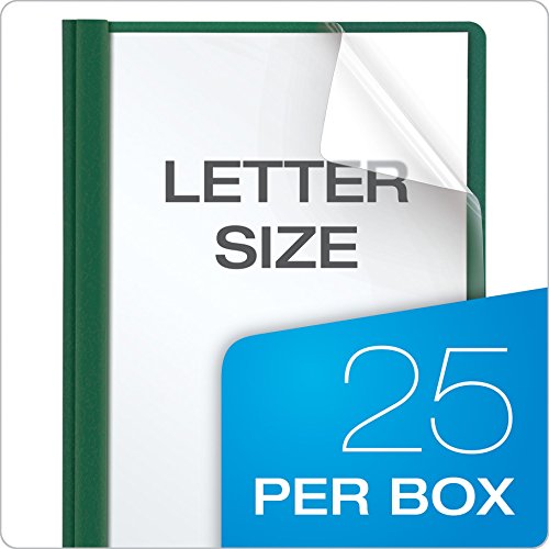 Oxford Clear Front Report Covers, Letter Size, Hunter Green, 25 Per Box (55856) #TOP6