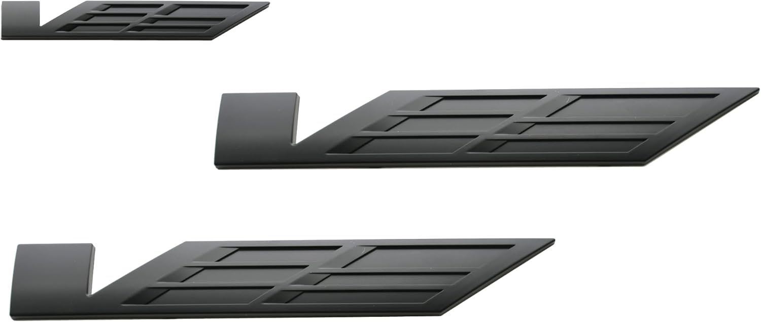 3Pcs New V Car Emblems Door Liftgate Badge V Logo Compatible with 2025 Escalade V-Series 85079675 (Matte Black)