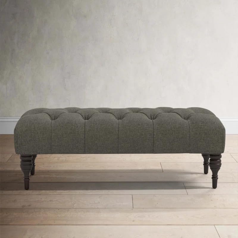 Homevibes Storage Zeno Ottoman with Hidden Compartment, Rectangular 2 Seater Ottoman, Living Room Furniture, Storage Ottomans for Office, Bedroom, Living Room (Ivory) (Black Velvet)