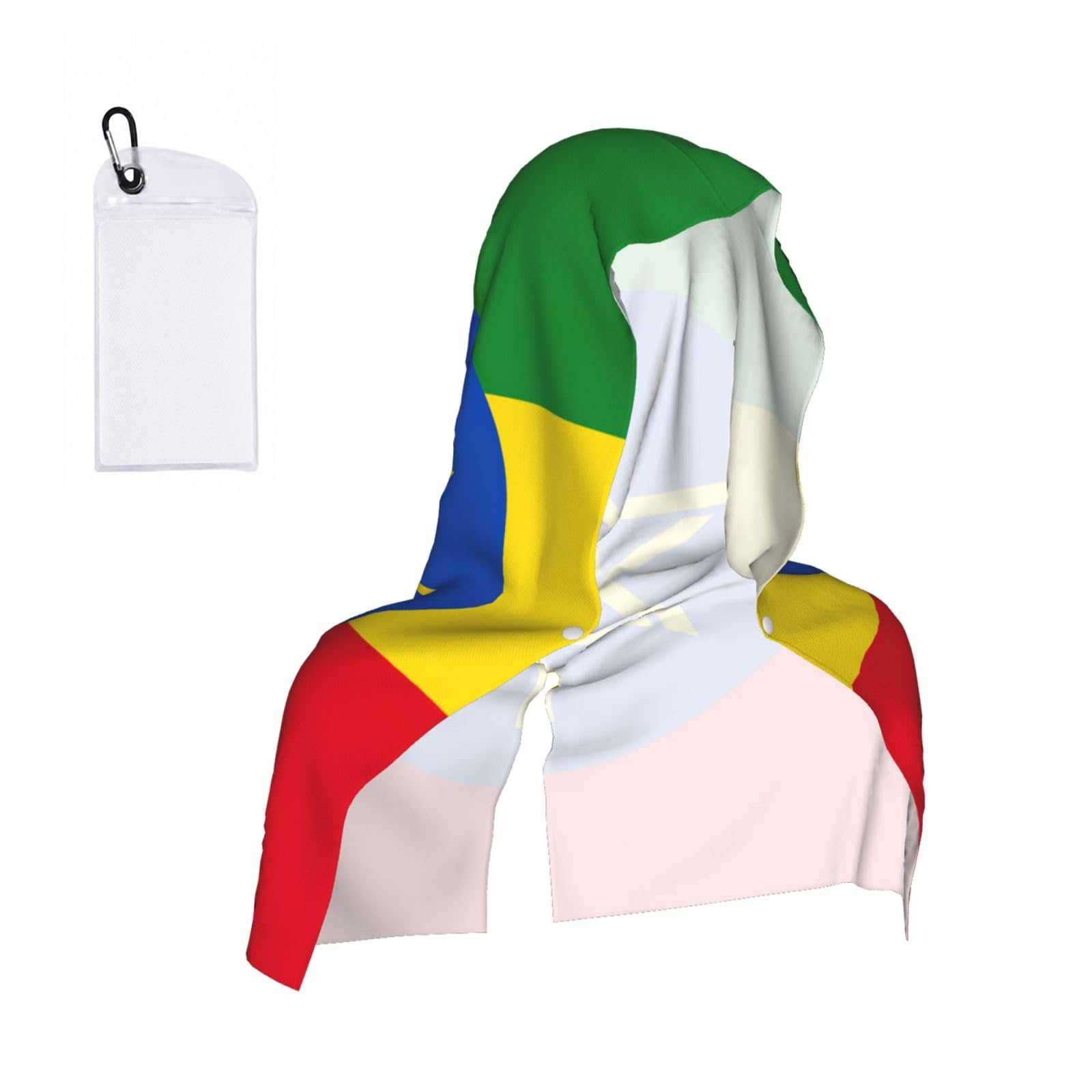 DUWAA Flag Of Ethiopia Print Reusable Hoodie Cooling Neck Wrap, Hot Weather Outdoor Sports Workout Head Towel For Stay Chill