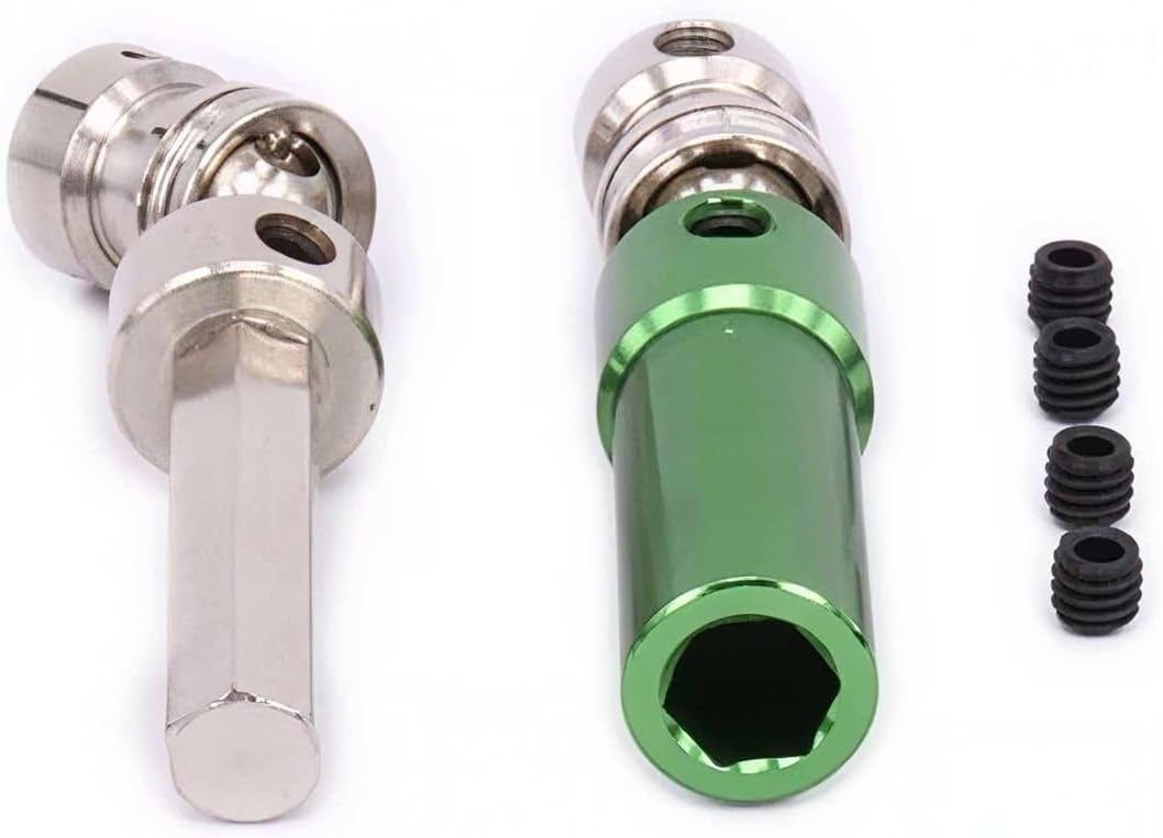 2 pcs Metal Rear Center Drive Shaft CVD Transmission Shaft for 1/12 Wltoys 12423 12428 12628 FY03 RC Car Rock Crawler(Green)