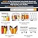 24 PACK, 12 OZ Reusable Plastic Juice Bottles with Caps, Plus 24 Labels & 2 Silicone Funnels - Clear Juicing Bottles for Juice, Smoothies, Ginger, Tea, Coffee - Food Grade & Leakproof Travel Bottles