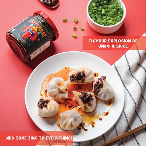 Image of HOTCHAA Original Hot Chilli Oil - No MSG 170g Spicy, Crunchy and Garlicky Flavor, Small Batch Production Using Premium Ingredients No Seed Oil, Made With Umami Spices, Vegan & Gluten Free