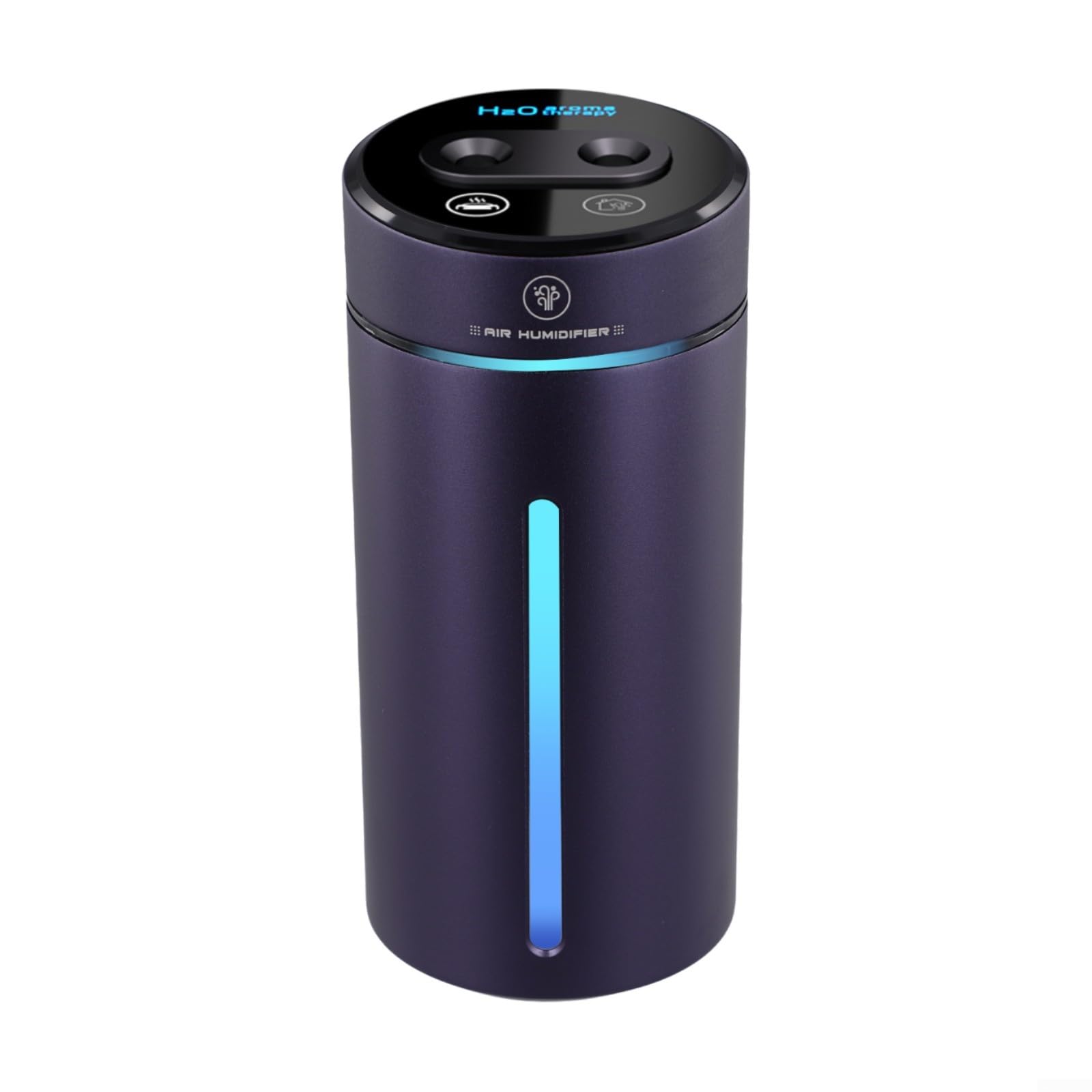 Fahrzeug-Luftbefeuchter mit Stimmungslicht, Doppelloch für Nano-Spray, 1500 mAh Akku (lila)