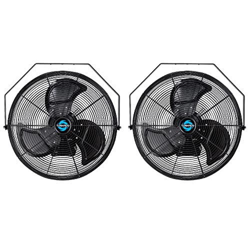 Tornado 2 Pack 20 Inch Outdoor Rated IPX4 Water-Resistant High Velocity Fan Industrial Workstation Wall Mount Fan For Commercial, Industrial, Greenhouse Use 3 Speed 4750 CFM UL Safety Listed by Tornado - Used condition - US$176.14
