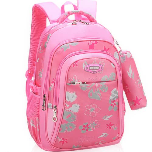 JOJOOKIDS Kids Backpack for Girls with Pencil Case Trendy Backpack for School Water Repellent | Backpacks for Elementary or Kindergarten | Pink Bag 16