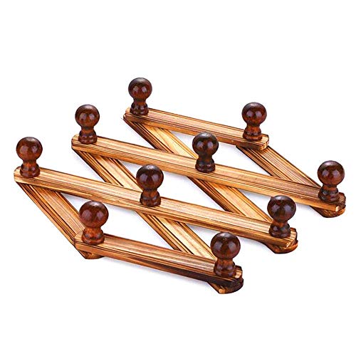Patère bois pliable et extensible pour rangement entrée