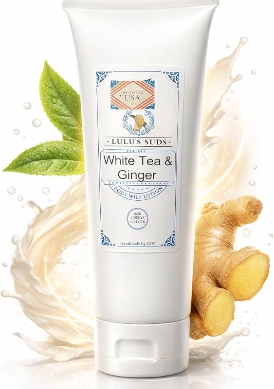 Loção corporal Lu Lu's Suds com leite de cabra, White Tea & Ginger, 120 mL
