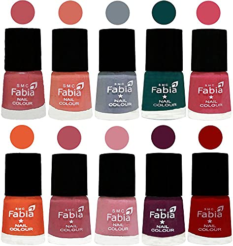 Image of ALL IN ONE (PACK OF 10), Long Lasting Glossy Nail Polish, 6 ml Each, All Vibrant Colours,02016