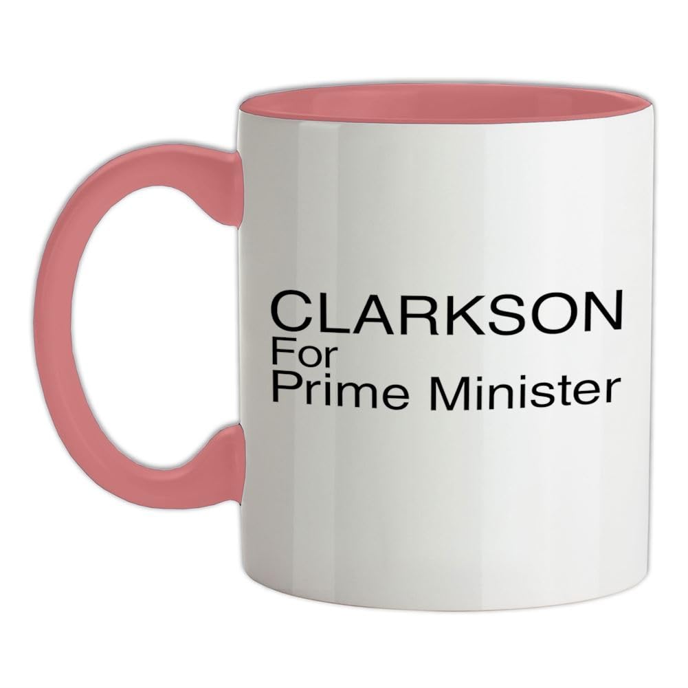 Clarkson for Prime Minister - 11oz - Ceramic Two-Tone Mug for Coffee/Tea - BabyPink/White - One Size